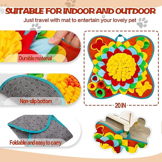 Snuffle Mat for Dogs Pet Treats Feeding for Small Medium Breed Dogs Non-Slip Interactive Dog Puzzle Toys Encourages Natural Foraging Skills