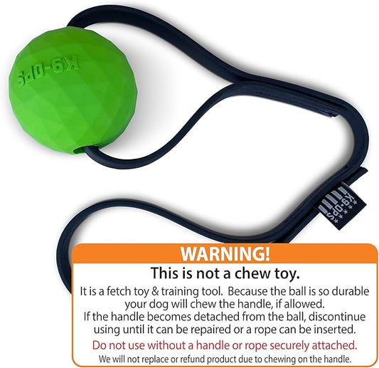 K9 Ops Dog Ball Tug with Handle Biotug Fetch Toy - Rubber Reward Toys - Large Dogs Durable Indestructible Aggressive Chewers Pitbull Dobermann Rottweiler Shepherd (MD/LG, Envy Green)