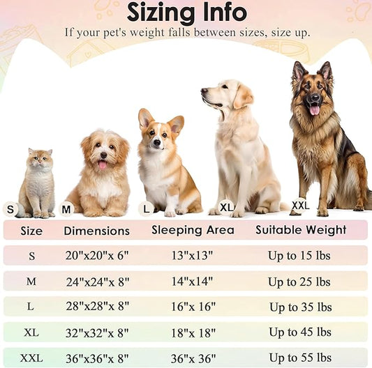 Dog Beds Large Sized Dog and Cats, 32in Pet Beds for Large Pet, Washable Indestructible Extra Large Dog Bed (Rainbow)