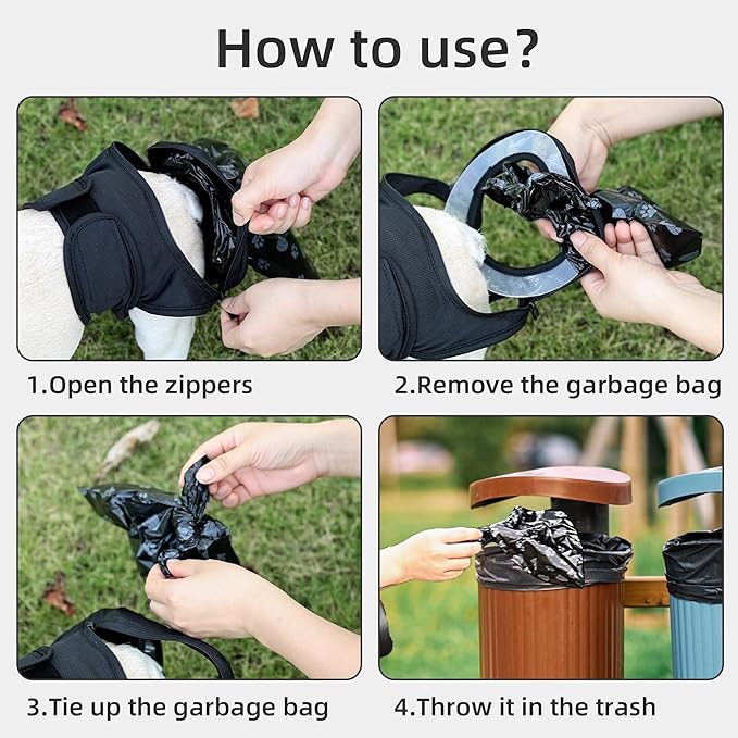 Wearable Automatic Dog Poop Collection Pants, Dog Poop Collector with Replaceable Dog Poop Bags for Old Dog Puppy Outdoor Use (XS)