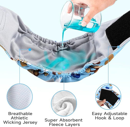 Male Dog Diapers, High Absorbing Dog Belly Bands for Male Dogs, Washable Reusable Dog Males Wraps(5 Pack)
