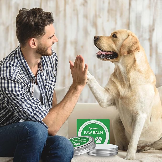 Lick-Safe Dog Paw & Nose Balm, Dog Paw Wax Protector with Coconut Oil, Moisturizer Soother Dry Cracked Snout & Pads, All-Natural Nose Butter & Cream for Horse Hoof, Cat Petts Care, 2.8oz/80g