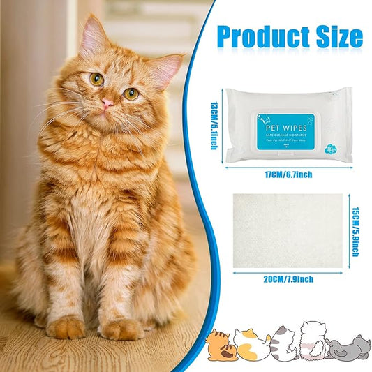 Treela 10 Packs of 800 Dog Wipes Pet Wipes Cat Grooming Supplies for Paws, Butt, Ear, Skin, Eye, Body Cleaning Bath Stain Odor Remover, Home or Travel Use(Unscented)