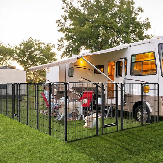 Yaheetech Dog Playpen Outdoor, 47 inch 6 Panels Dog Pen Indoor Heavy Duty Puppy Exercise Pen Metal Pet Fence for RV Camping/Yard/Garden