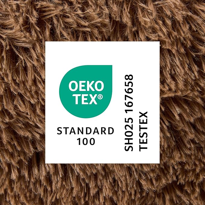 Town & Country Luxe CuddleTown Fuzzy Solid Donut Pet Bed, Soft, Cozy & Calming, Non-Slip Bottom, 100% Machine Washable, Brown, Medium 28"x28"x7" Round