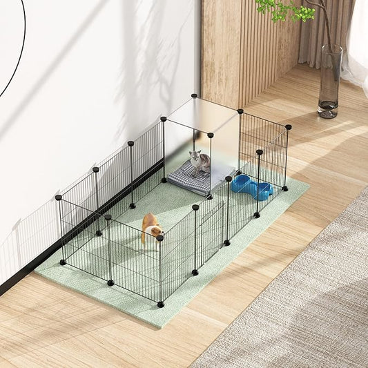 HOMIDEC Pet Playpen,Small Animals Cage DIY Wire Portable Yard Fence with Door for Indoor/Outdoor Use,Puppies,Kitties,Bunny,Turtle 48" x 24" x 16"