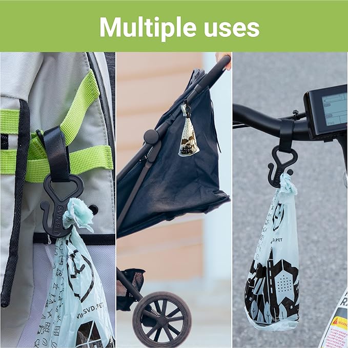 SVD.PET 2PC Dog Poop Bag Holder, Waste Bag Holder, Dog Poop Bag Carrier, Hand Free Holder (Spearmint)