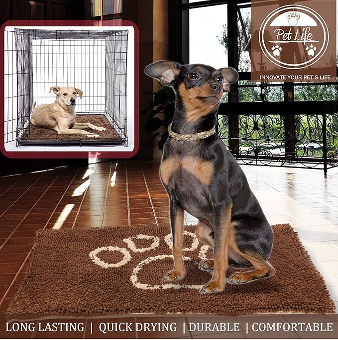 Pet Life ® 'Fuzzy' Quick-Drying Microfiber Anti-Skid and Machine Washable Dog Mat Pet Bed