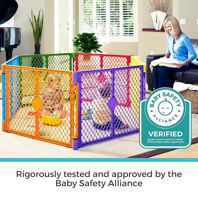Toddleroo by North States - Superyard 2-Panel Extension: 65.5 Inch Play Yard Extension - Works with Superyard Playpens - Colorplay