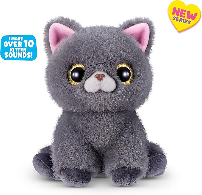 Pets Alive Smitten Kittens Series 2 (British Shorthair) by ZURU – Interactive Plush Cat Toy with 10 Sounds, Surprise Unboxing, Soft Collectible Pet for Ages 3+