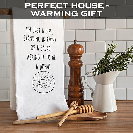 MAINEVENT I'm Just A Girl Standing in Front of A Salad Funny Dish Towel 18x24 Inch