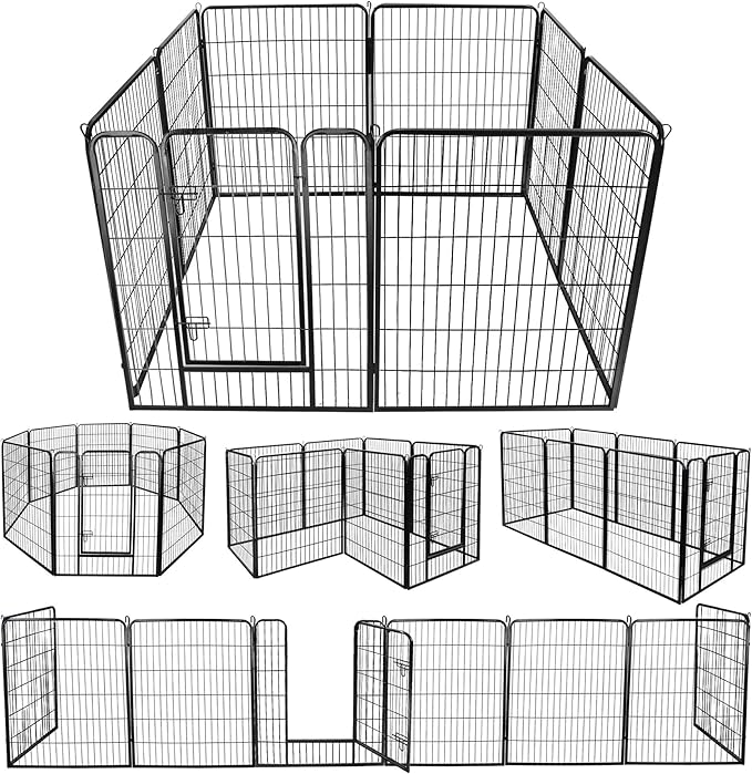 ZENY Dog Fences for The Yard, Camping, Dog Pens Outdoor, Dog Pen Indoor, 8 Panels Dog Playpen for Small/Medium/Dogs, 40 Inch Height Pet Exercise Pen for Rabbit/Puppy/Small Animals