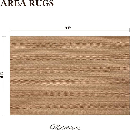 6x9 Area Rugs for Living Room – Machine Washable Boho Woven Rug with Non-Slip Backing, Large Living Room Rug, Mats for Bedroom, Dining Room, Home Office – Soft & Durable, Pet Friendly