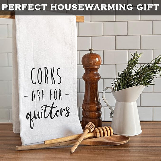 MAINEVENT Corks Are For Quitters 18x24 Inch White Cotton Hand Towel
