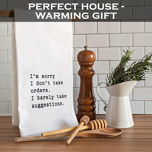 MAINEVENT I'm Sorry I Don't Take Orders Dish Towel 18x24 Inch, Funny Kitchen Towel Saying, Funny Tea Towel