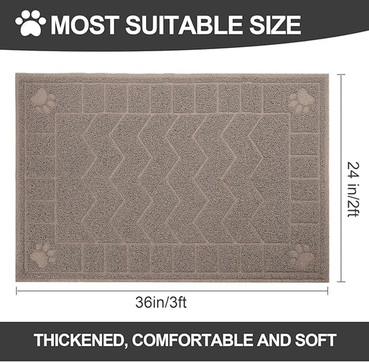 Cat Litter Mat, Litter Trapping Mat Soft on Kitty Paws, 35" x 24" Kitten Litter Box Mat for Cleaner Floors, Waterproof, Easy Clean, Durable Large Size Cat Litter Pad for Kitten.