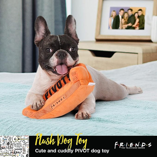 Warner Bros Friends the TV Show Dog Toy, Orange Sofa Pivot Couch from Friends TV Show Stuffed Animal Dog Toy, Merchandise Plush Dog Toy, 10"