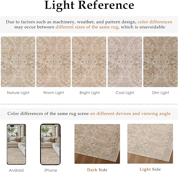 Brown 2x6 Runner Rug Hallway Washable Vintage Carpet Kitchen Long Small Indoor Non Slip Soft Low Pile Thin Stain Resistant Distressed Accent Throw Rug for Bedroom Laundry Office Living Room