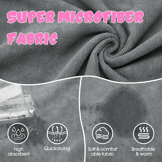 Super Absorbent Dog Bathrobe, Microfiber Bath Robe Towel for Fast Drying, Cozy Fit, Adjustable Belly Strap, Unique Dinosaur Design Dog Drying Coat for Bath, Rainy Walks & Cold Weather