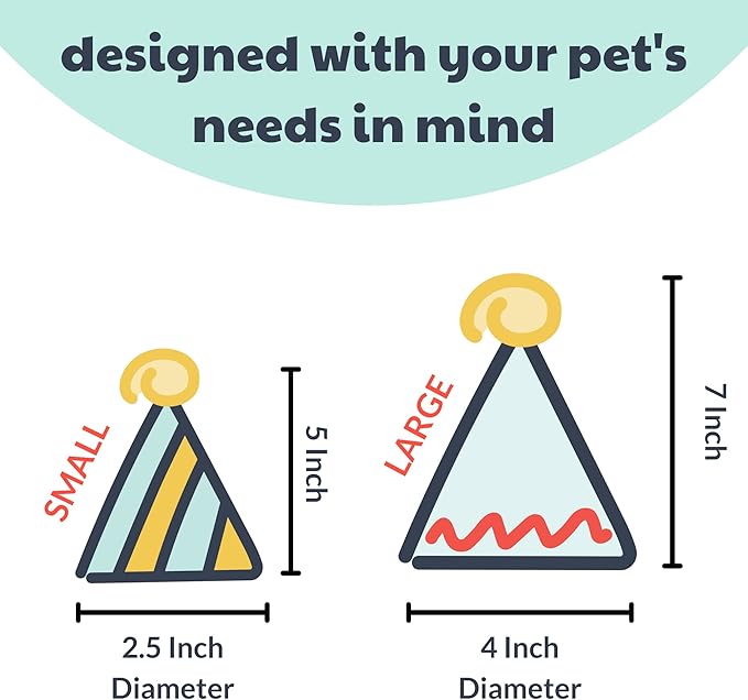 Huxley & Kent Pet Party Hat for Dogs & Cats - Fun Birthday Hat with SnugFit Adjustable Straps - Comfy Pet Costume Accessory for Parties, Gotcha Days & Celebrations - Blue, Large