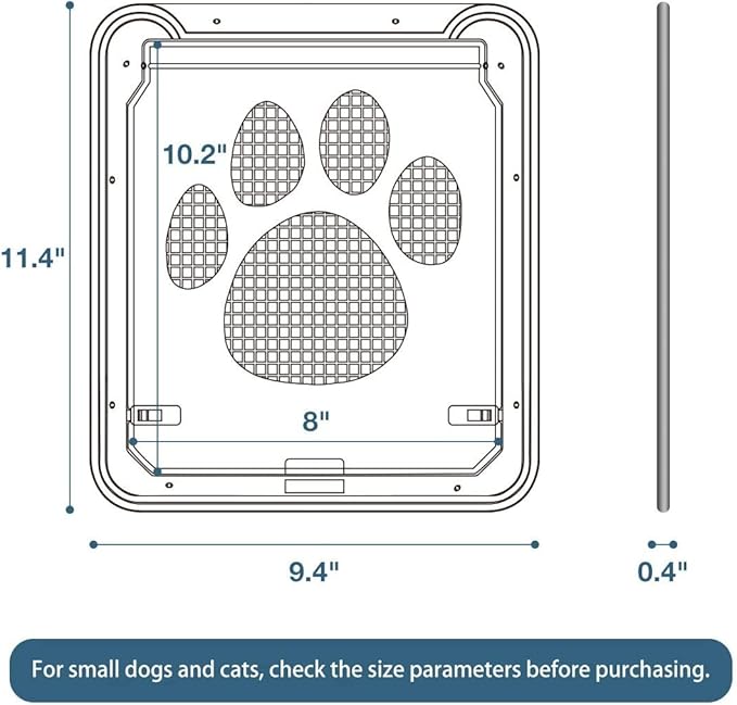 LESTP Pet Dog Cat Screen Door with Magnetic Flap for Sliding Doors (Small) - Automatic Lock/Lockable