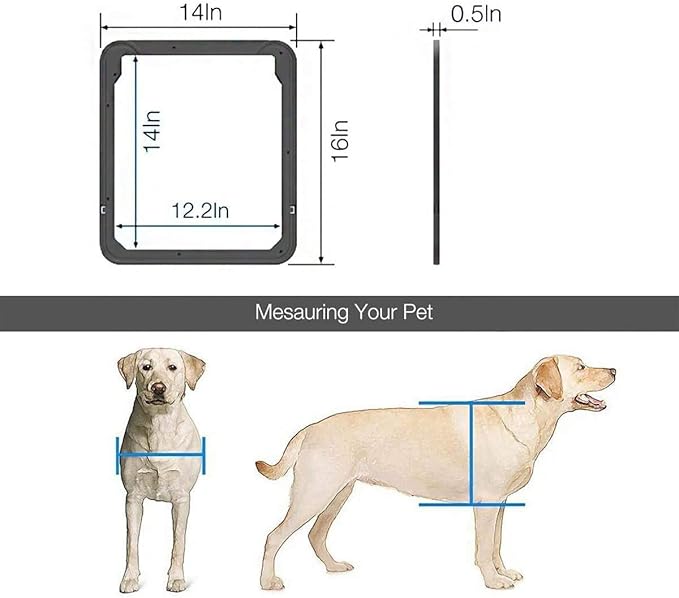 LESTP Pet Door - Automatic Lock Dog & Cat Screen Protector for Sliding Doors (Large)