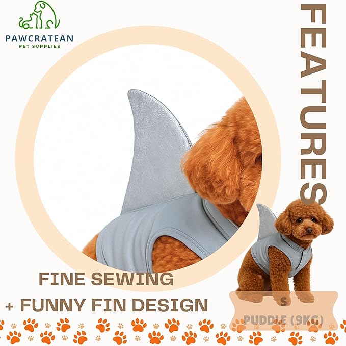 Pet Custom Dog Custom Cat Custom Hoodie, Sporty Look, Funny Gift, Halloween Holiday (Shark with Standing Fin, Small)