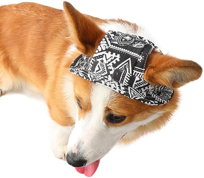 Round Brim Princess Hat Visor Hat Pet Dog Mesh Porous Sun Hat with Ear Holes for, Extra Dog Teddy, Pug, Chihuahua, Shih Tzu, Yorkshire Terriers, Papillon Z-2-black Large
