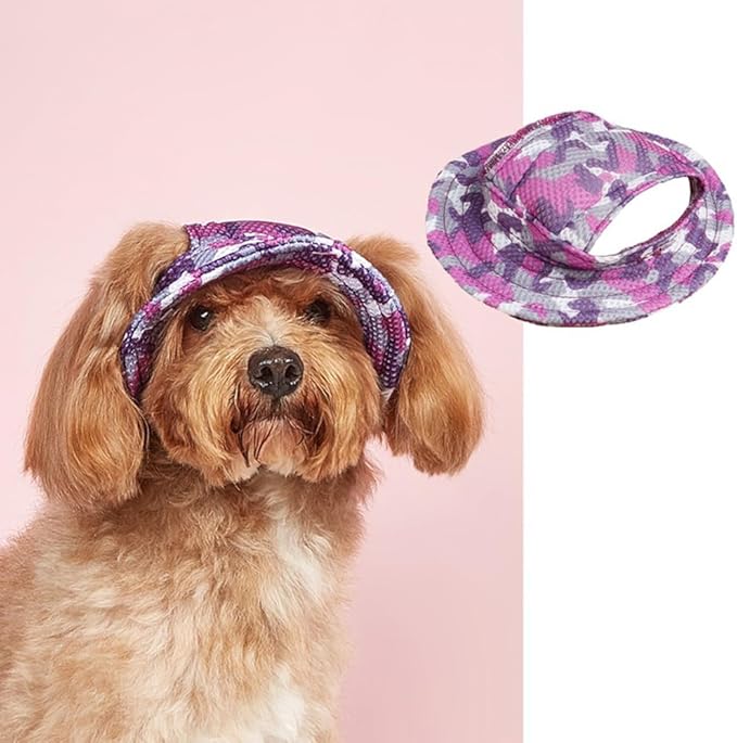 Round Brim Princess Hat Visor Hat Pet Dog Mesh Porous Sun Hat with Ear Holes for Small, Extra Small Dog Teddy, Pug, Chihuahua, Shih Tzu, Yorkshire Terriers, Papillon Z-1-purple S