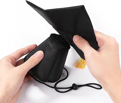 1 Piece Black Pet Graduation Hat with Yellow Tassel Pet Graduation Costume Apparel for Photo Prop Costume for Dogs Cats Holiday Accessory