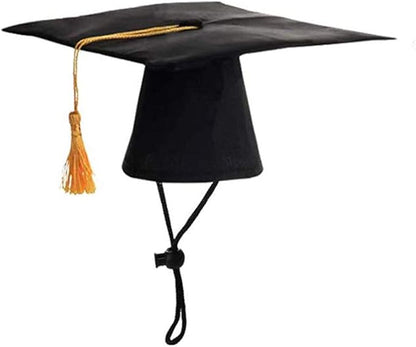 1 Piece Black Pet Graduation Hat with Yellow Tassel Pet Graduation Costume Apparel for Photo Prop Costume for Dogs Cats Holiday Accessory