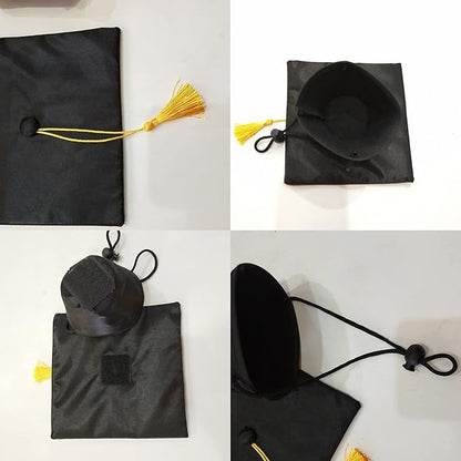 1 Piece Black Pet Graduation Hat with Yellow Tassel Pet Graduation Costume Apparel for Photo Prop Costume for Dogs Cats Holiday Accessory
