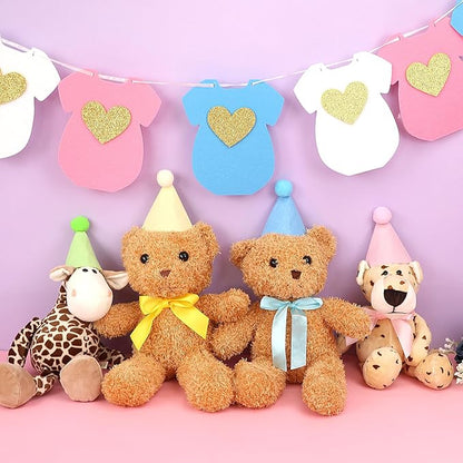 12pcs Mini Party Hats for Stuffed Animals, Macaron Hats for Dolls Dog Cat Rabbit Puppies Birthday Party Cone Hats Photo Prop