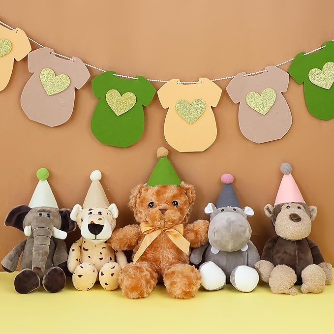 12pcs Mini Party Hats for Stuffed Animals, Morandi Hats Party for Dolls Dog Cat Rabbit Puppies Birthday Party Cone Hats Photo Prop