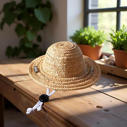 1Pc Novelty Summer Adjustable Pet Dog Outdoor Straw Hat Puppy Small Kitty Cat Sunhats Dog Hat