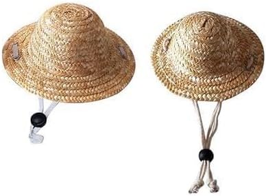 1Pc Novelty Summer Adjustable Pet Dog Outdoor Straw Hat Puppy Small Kitty Cat Sunhats Dog Hat