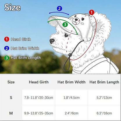 2 Pcs Pet Baseball Cap and Sunglasses, Dog Sun Hat with Ear Holes, Summer Adjustable Buckle Visor Caps for Cats, Small Medium Dogs (Red, Medium)