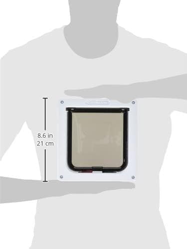 Cat Mate 4-Way-Locking Cat Flap Bundle, Includes Pet Door (235) & Wall Liner (303) - Secure Lockable Door for Small to Medium Sized Cats, for UPVC, Wood and Wall, White