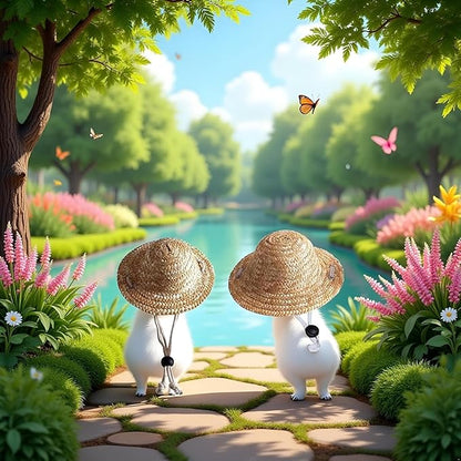 2Pc Novelty Summer Adjustable Pet Dog Outdoor Straw Hat Puppy Small Kitty Cat Sunhats Dog Hat