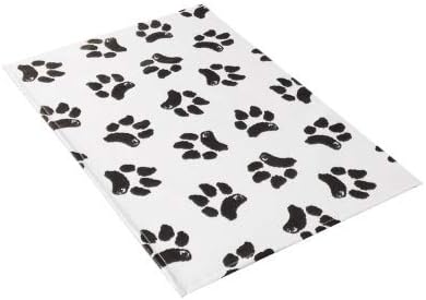 Ezee~Visit Black and White Dog Paw Print Pet Vet Mat (Small)