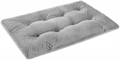WONDER MIRACLE Fuzzy Deluxe Pet Beds, Super Plush Dog or Cat Beds Ideal for Dog Crates, Machine Wash & Dryer Friendly (23" x 35", L-Pearl Grey)