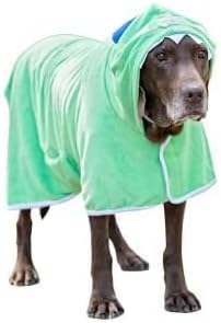 BoxDog Wearable Microfiber Dog Towel with Monster Hoodie | Soft Dog Bathrobe (x-Large)