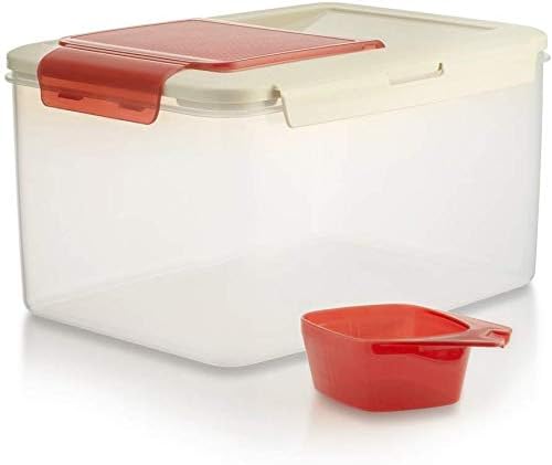 Komax Biokips Extra Large Food Containers, 20lb Food Storage Bins with Lids & Scooper, BPA Free Airtight Kitchen Storage Containers to Store Dry Food, Cat/Dog Food Storage Container (13 x 10 x 7.5)