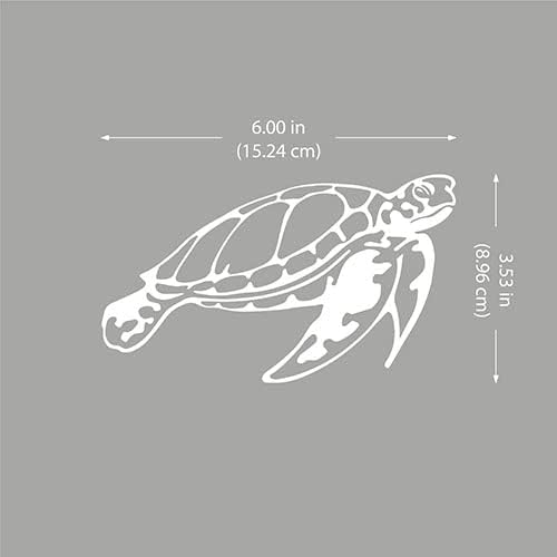 WIRESTER 6 inch Clear Vinyl Decal Sticker Decoration for Car Window (Or Any Flat Surface) - Sea Turtle