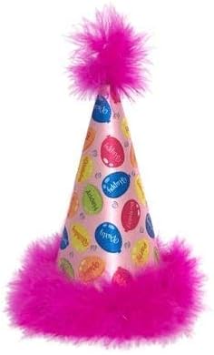 Huxley & Kent Pet Party Hat for Dogs & Cats - Fun Birthday Hat with SnugFit Adjustable Straps - Comfy Pet Costume Accessory for Parties, Gotcha Days & Celebrations - Pink, Small