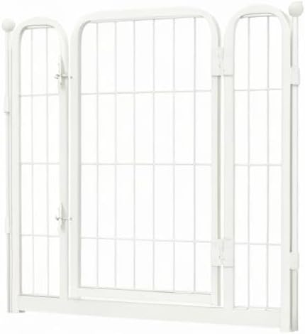 FXW Homeplus Unleashed Dog Playpen Designed for Indoor Use, 1 Add-on Gate, 24" Height for Puppy and Small Dogs, White│Patented