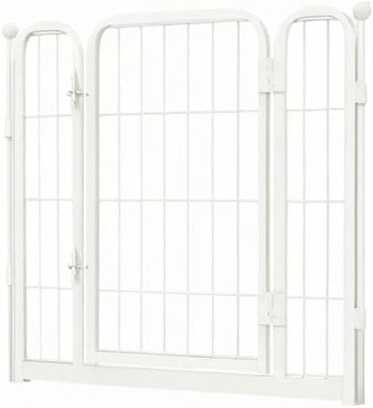 FXW Homeplus Unleashed Dog Playpen Designed for Indoor Use, 1 Add-on Gate, 24" Height for Puppy and Small Dogs, White│Patented