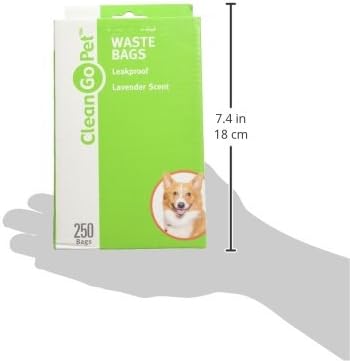 Clean Go Pet Lavender Scent Doggy Waste Bags, 250-Count, Quick-Tie Handles Poop Bags