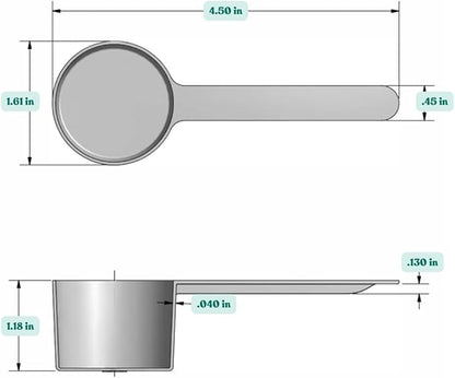32 mL (32 CC | 1.08 Oz.) Long Handle Plastic Measuring Spoon for Coffee, Protein Powder, Pet Food, Spices, Grains, Dry Goods – Food-Grade BPA-Free (Pack of 1)