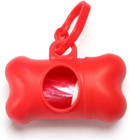 5 PCS Bone Shaped Poop Bag Dispenser Pet Waste Disposal Bag Dispenser With Waste Bag (Random Color)